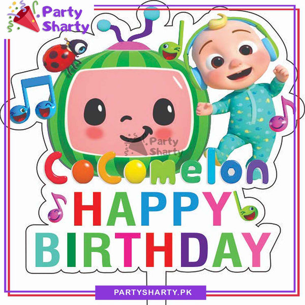 Cocomelon Theme Acrylic Cake Topper For Cocomelon Birthday Theme Party 