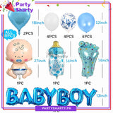 18pcs Baby Boy Theme Set for Welcome Baby / Baby Shower Event Decoration and Celebration