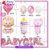 18pcs Baby Girl Theme Set for Welcome Baby / Baby Shower Event Decoration and Celebration