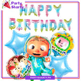 18pcs/set Happy Birthday Cocomelon Theme JJ Boy Foil Balloons For Birthday Party Decoration and Celebration