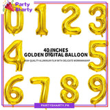 Golden Number Foil Balloon - Jumbo Size (40 inches) for Birthday / Anniversary Party Decoration and Celebration