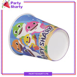 Blue Baby Shark Theme Party Disposable Paper Glass / Cups for Baby Shark Theme Party and Decoration