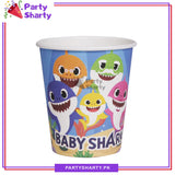 Blue Baby Shark Theme Party Disposable Paper Glass / Cups for Baby Shark Theme Party and Decoration