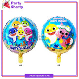 Baby Shark Round Shaped Foil Balloon for Birthday Celebration and Decoration