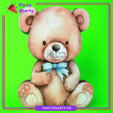 Blue Ribbon Teddy Bear Character Thermocol Standee For Teddy Bear Theme Based Birthday Celebration and Party Decoration