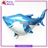 Blue Shark Shaped Foil Balloon For Under The Sea Theme Birthday Decoration and Celebrations