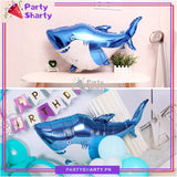 Blue Shark Shaped Foil Balloon For Under The Sea Theme Birthday Decoration and Celebrations