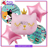 5pcs/set D-2 Pink Cat Foil Balloons For Theme Party Decoration and Celebration