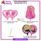 D-2 5pcs/set Princess Barbie Foil Balloons For Barbie Theme Party Decoration and Celebration