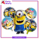 D-2 5pcs/set Minion Theme Foil Balloons For Minion Theme Birthday Party Decoration and Celebration