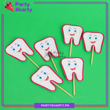 6pcs / Set Cup Cake Topper for First Tooth Celebration and Decoration