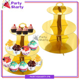 Golden Metallic Cupcake Stand For Birthday Party Decoration and Celebration