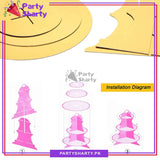 Golden Metallic Cupcake Stand For Birthday Party Decoration and Celebration