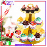 Golden Metallic Cupcake Stand For Birthday Party Decoration and Celebration