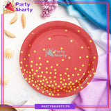 Golden Polka Dots Printed Paper Plates For Party Decoration and Celebration