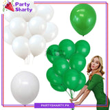 Green and White Color Latex Balloons for Independence Day Celebration and Decoration