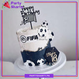 Happy Birthday Football Theme Acrylic Black Cake Topper for Theme Based Party Decoration And Celebration