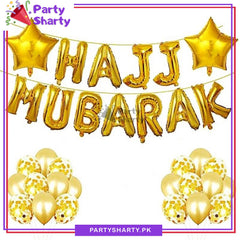 Umrah Mubarak Golden and Black Foil Balloon Banner for Decoration and –  Party Sharty