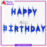 Dark Blue Color Happy Birthday Letter Candle for Birthday Cake and Celebration