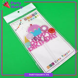 Happy Birthday Donut & Ice-cream Theme Acrylic Cake Topper for Candyland Theme Based Party Decoration And Celebration