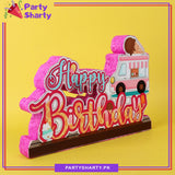 Ice-cream Theme Happy Birthday Thermocol Standee For Candyland Theme Based Birthday Celebration and Party Decoration