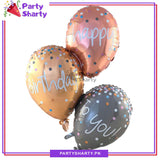 Happy Birthday To You Printed on 3 Balloon Shaped Foil Balloons For Birthday Party Decoration and Celebration