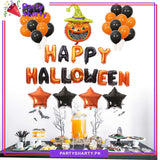 Happy Halloween with Pumpkin Foil Balloon Theme Set For Halloween Theme Party Decoration and Celebration