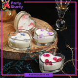 Heart Shaped Glass Scented Candle Set of 4 For Room Decoration