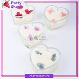 Heart Shaped Glass Scented Candle Set of 4 For Room Decoration