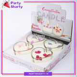 Heart Shaped Glass Scented Candle Set of 4 For Room Decoration