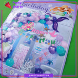 77pcs/Set Happy Birthday Little Mermaid Theme Set for Theme Based Birthday Decoration and Celebration