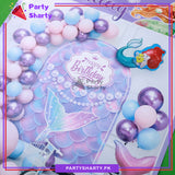 Blue and Lilac Happy Birthday with Mermaid Cartoon Theme Set for Theme Based Birthday Decoration and Celebration