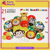 21pcs/Set Jungle Theme Set For Jungle Safari Theme Based Birthday Decoration & Celebration