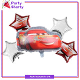 D-1 Lightning McQueen Cars Cartoon Foil Balloon Set - 5 Pieces For Birthday Party