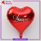 Red Color Love Printed Heart Shaped Foil Balloon For Valentine Theme Party Decoration and Celebration