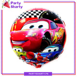 Mcqueen Car Theme Round Shaped Foil Balloons For McQueen Car Theme Birthday Party Decoration and Celebration