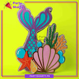 Mermaid Tail & Shell Thermocol Standee For Mermaid Theme Based Birthday Celebration and Party Decoration