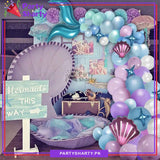 D-2 100pcs Mermaid Theme Balloon Garland Set For Birthday Decoration and Party Celebrations