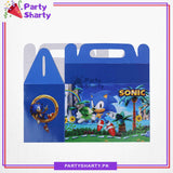 D-1 Sonic Theme Goody Boxes Pack of 10 For Theme Birthday Decoration and Celebration