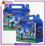 D-1 Sonic Theme Goody Boxes Pack of 10 For Theme Birthday Decoration and Celebration