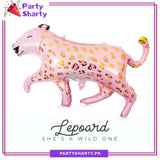 Cute Pink Leopard Foil Balloons For Jungle / Safari Theme Decoration and Celebration