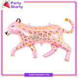 Cute Pink Leopard Foil Balloons For Jungle / Safari Theme Decoration and Celebration