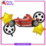 Racing Car Foil Balloons Set of 5 For Racing Car / Too Fast Theme Birthday Party Decoration