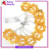 Star Shaped With Ramadan Kareem Golden Metal LED String Lights For Ramadan Festival and Celebration