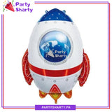 D-2 Large Rocket Shaped Foil Balloon For Space Birthday Party Theme