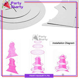 Silver Metallic Cupcake Stand For Birthday Party Decoration and Celebration