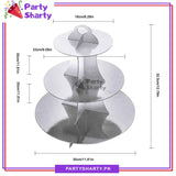 Silver Metallic Cupcake Stand For Birthday Party Decoration and Celebration