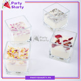 Square Shaped Glass Scented Candle Set of 4 For Room Decoration