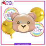 D-2 5pcs/Set Teddy Bear Head Foil Balloon For Teddy Bear Theme Party Decoration And Celebration