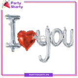 'I♥you' Scripted Foil Banner for Anniversary, Bridal, Valentine, Wedding Event Decoration